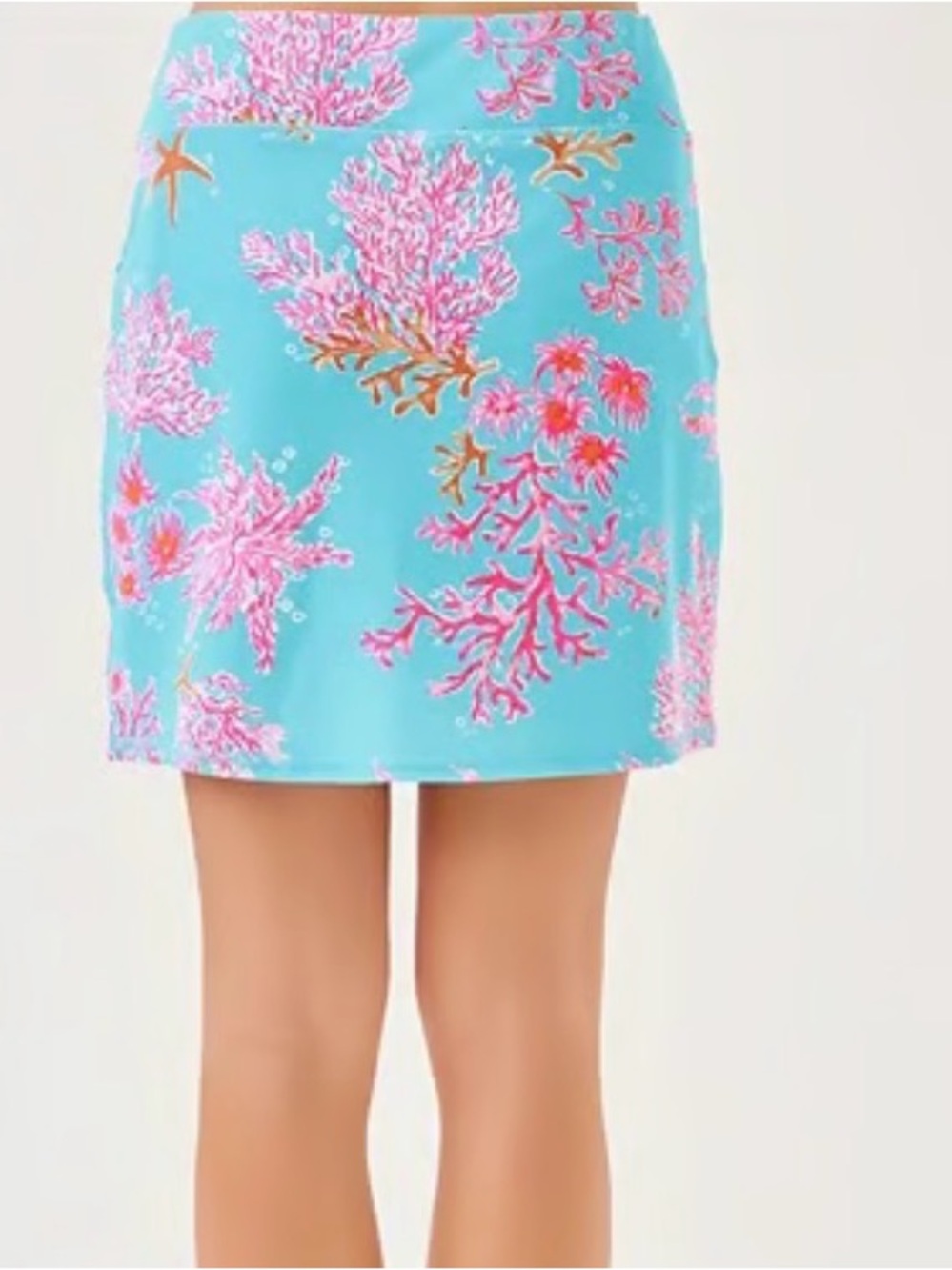 🌸🌸NWT Lilly Pulitzer Turquoise and Hot Pink Coral Print Skirt - Picture 2 of 6